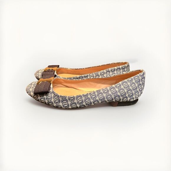 Tory Burch Shoes - TORY BURCH Navy Blue Gemini Chain Link Leather Comfort Loafers Shoes Sz. 9